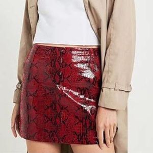LIGHT BEFORE DARK Red Snake Print Mini Skirt. Never worn
